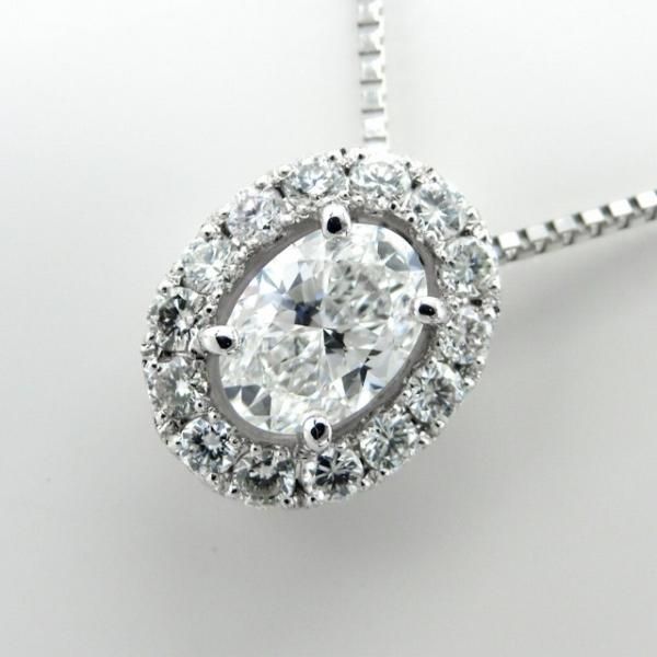 D-IF オーバルシェイプダイヤモンドネックレス D 0.34ct D 0.17ct 45cm ...