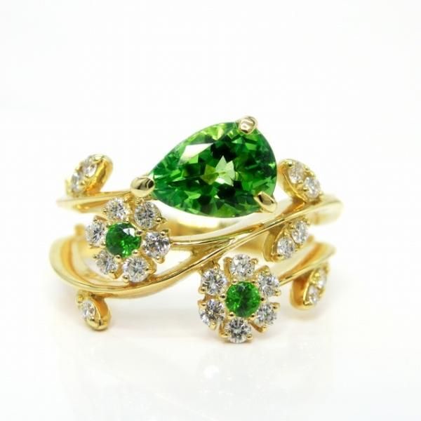グリーンガーネットリング 0.72ct K14WGの買取実績｜色石BANK
