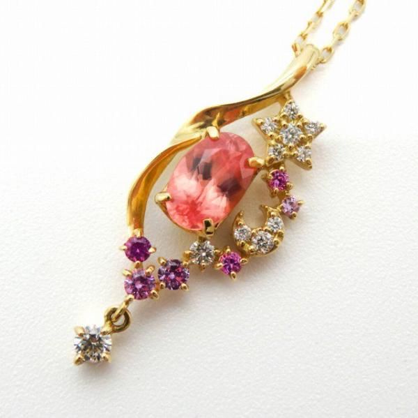 ɥ ԥ󥯥ե ɥͥå쥹 RHC 0.53ct SA 0.08ct D 0.08ct 45cm K18YG