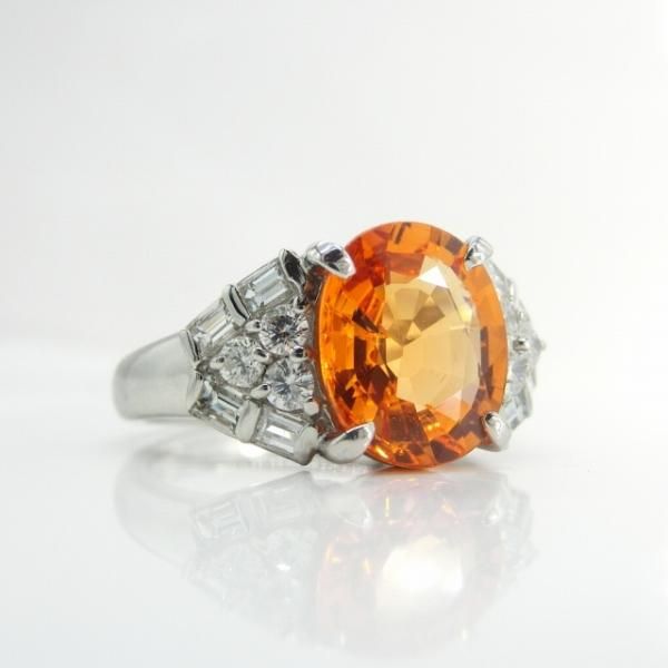 スペサルティンガーネット ダイヤモンドリング GA 3.80ct D 0.67 スペサルティンガーネット ダイヤモンドリング GA 3.80ct D 0.67