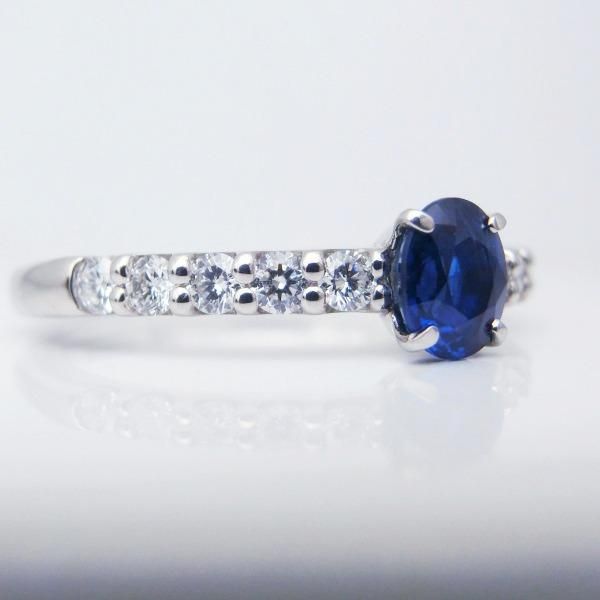 K18YG バタフライ サファイヤ リング 0.32CT 拡散処理未検査