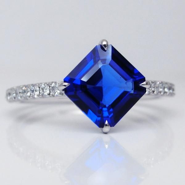スクエアタンザナイト ダイヤモンドリング TA 1.74ct D 0.20ct スクエアタンザナイト ダイヤモンドリング TA 1.74ct D 0.20ct