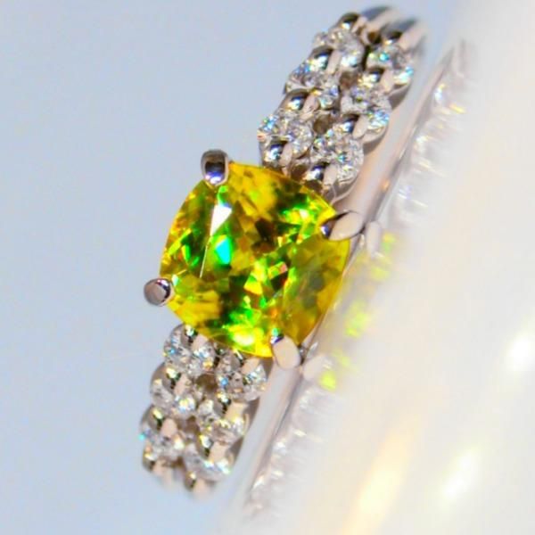 天然スフェーン 2.22ct 天然ダイヤモンド リング – Mico宝飾店