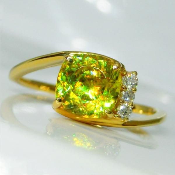 グリニッシュイエロースフェーン ダイヤモンドリング SH 0.92ct グリニッシュイエロースフェーン ダイヤモンドリング SH 0.92ct