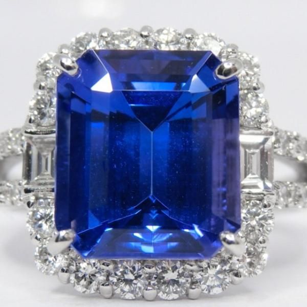 エメラルドカットタンザナイト ダイヤモンドリング TA 3.89ct D エメラルドカットタンザナイト ダイヤモンドリング TA 3.89ct D