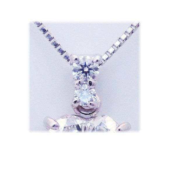 ハートシェイプダイヤモンドネックレス D 0.909ct H-SI1 0.08ct 45cm 