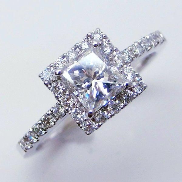 ★0.50ct0.26ct★✨ E,VS2プリンセスカットダイヤモンドリング指輪