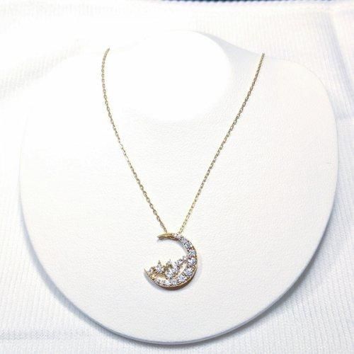 月モチーフ ダイヤモンドネックレス D 0.41ct 45cm K18YG GGSJ 月モチーフ ダイヤモンドネックレス D 0.41ct 45cm K18YG GGSJ