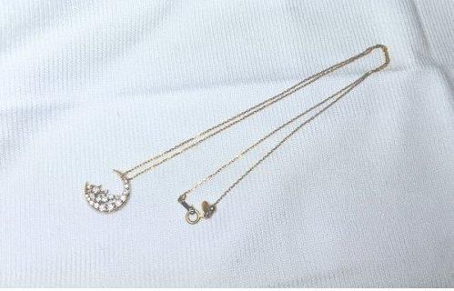 月モチーフ ダイヤモンドネックレス D 0.41ct 45cm K18YG GGSJ 月モチーフ ダイヤモンドネックレス D 0.41ct 45cm K18YG GGSJ