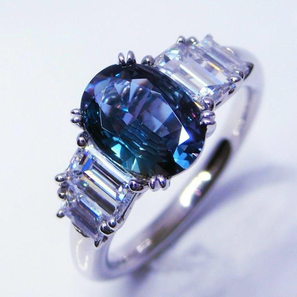 ブラジル産アレキサンドライト ダイヤモンドリング AX 1.06ct D 1.00ct Pt900 GIA鑑別書付 BOUTIQUE LINE