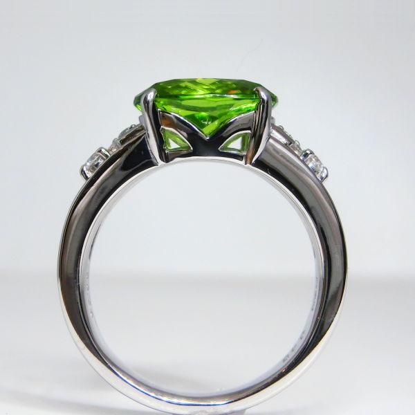 ペリドット ダイヤモンドリング PE 3.45ct D 0.20ct Pt900 日宝