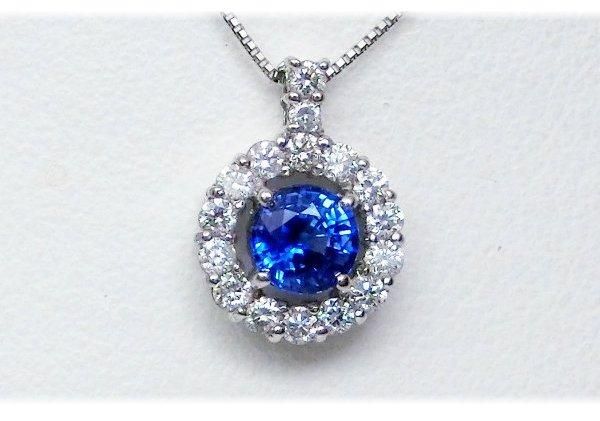 【13-40】サファイア　ダイヤモンド　ネックレス　S0.33ct D0.7ct