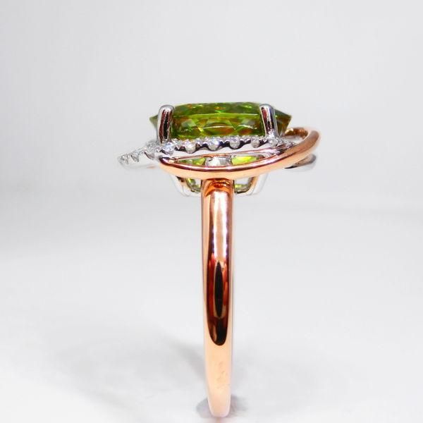 グリーンスフェーン ダイヤモンドリング SH 3.51ct D 0.30ct