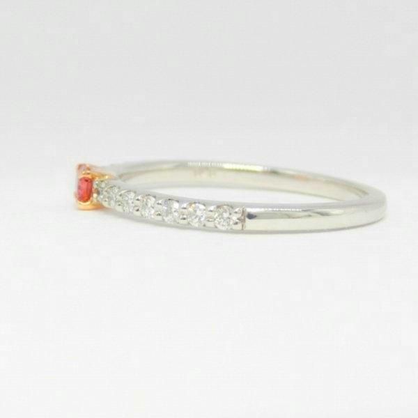パパラチアサファイア ダイヤモンドピンキーリング PDS 0.096ct