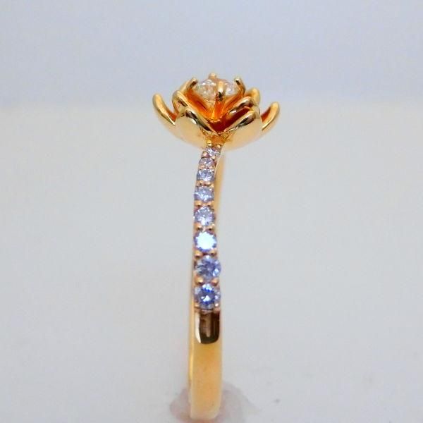 ロータスフラワーモチーフダイヤモンドリング D 0.10ct 0.13ct