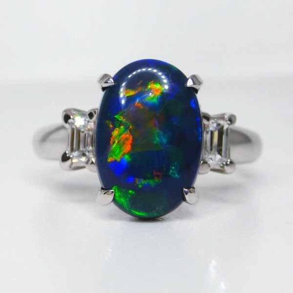 ブラックオパール ダイヤモンドリング BO 2.35ct D 0.26ct Pt900 JGGC