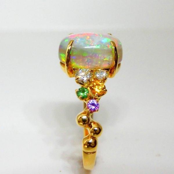 オパール マルチカラーサファイアダイヤモンドリング OP 3.02ct SA 0.23ct D 0.22ct K18YG GGSJ鑑別書付C-LINE オパール マルチカラーサファイアダイヤモンドリング OP 3.02ct SA 0.23ct D 0.22ct K18YG GGSJ鑑別書付C-LINE