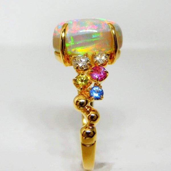 オパール マルチカラーサファイアダイヤモンドリング OP 3.02ct オパール マルチカラーサファイアダイヤモンドリング OP 3.02ct