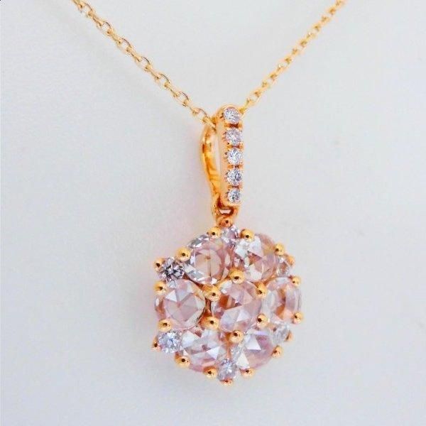 ローズカットダイヤモンド フラワーモチーフネックレス D 0.51ct ローズカットダイヤモンド フラワーモチーフネックレス D 0.51ct