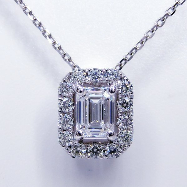 D-IF エメラルドカットダイヤモンドネックレス D 0.500ct D 0.18ct Pt950 GIA鑑定書付 BOUTIQUE LINE