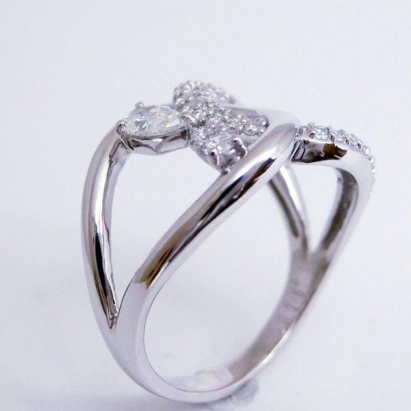 ペアシェイプダイヤモンド デザインリング D 0.187ct F-SI2 0.32 ペアシェイプダイヤモンド デザインリング D 0.187ct F-SI2 0.32