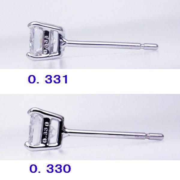 プリンセスカットダイヤモンドピアス D 0.331ct F-SI1 0.330ct G プリンセスカットダイヤモンドピアス D 0.331ct F-SI1 0.330ct G