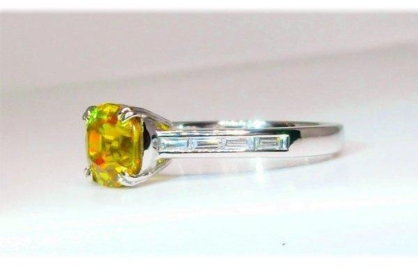 ゴールデンイエロースフェーンダイヤモンドリング SH 1.730ct D
