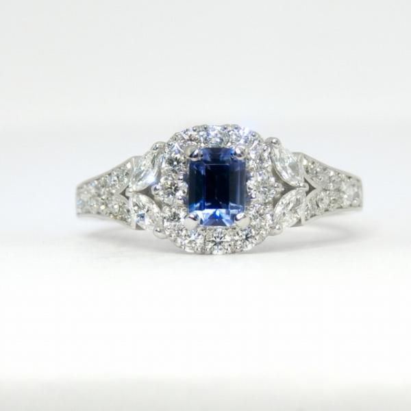 ベニトアイト ダイヤモンドリング BI 0.398ct D 0.46ct Pt950 日