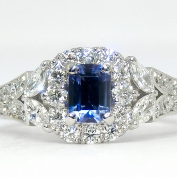 ベニトアイト ダイヤモンドリング BI 0.398ct D 0.46ct Pt950 日