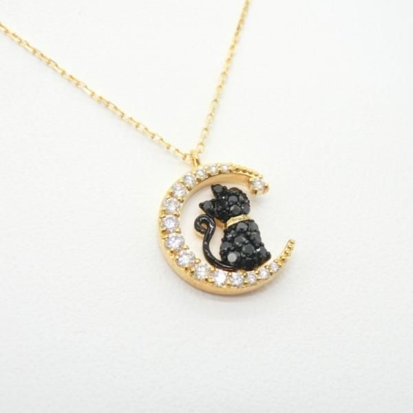 黒猫 月モチーフブラックダイヤモンドネックレス D 0.15ct D 黒猫 月モチーフブラックダイヤモンドネックレス D 0.15ct D