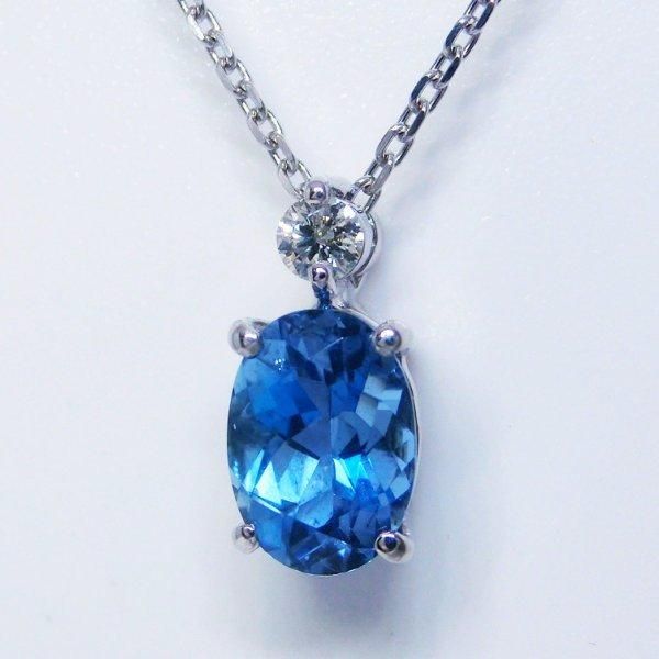 サンタマリアアクアマリン ダイヤモンドネックレス AQ 0.79ct D サンタマリアアクアマリン ダイヤモンドネックレス AQ 0.79ct D