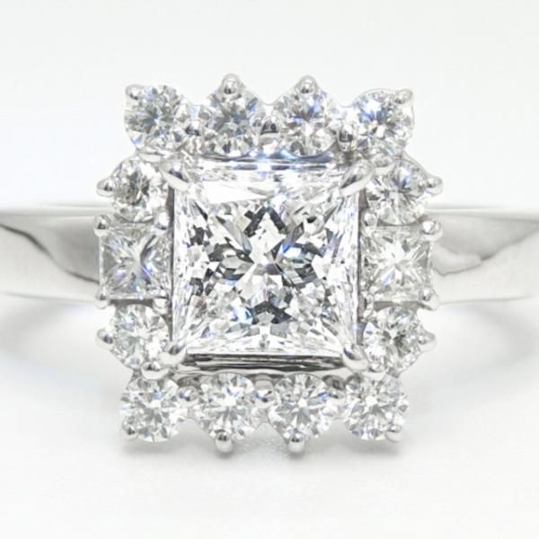 プリンセスカットダイヤモンドリング D 1.03ct D-VS1 0.58ct プリンセスカットダイヤモンドリング D 1.03ct D-VS1 0.58ct