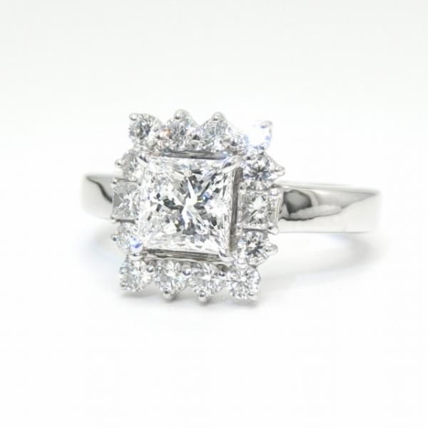 プリンセスカットダイヤモンドリング D 1.03ct D-VS1 0.58ct プリンセスカットダイヤモンドリング D 1.03ct D-VS1 0.58ct