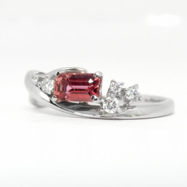 パパラチアサファイア ダイヤモンドリング PDS 0.387ct D 0.08ct パパラチアサファイア ダイヤモンドリング PDS 0.387ct D 0.08ct