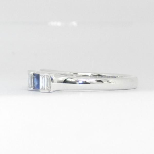 ブルーサファイア バゲットカットダイヤモンドリング SA 0.43ct