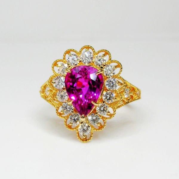 ハート模様♡カイヤナイトシリカ♡ピンクトルマリン♡スフィア2点セットNo.325 虹入りシルキーサファイア42 | CoreのStone house