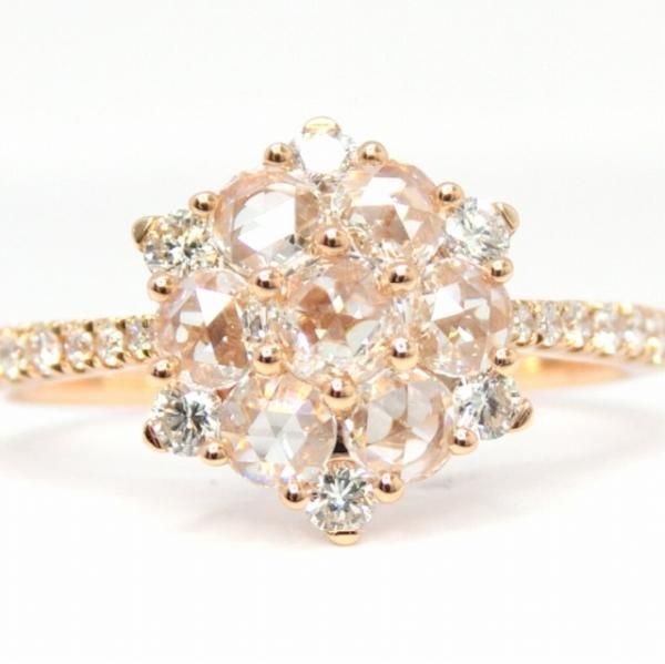 ローズカットダイヤモンドリング D 0.34ct 0.32ct K18PG ローズカットダイヤモンドリング D 0.34ct 0.32ct K18PG