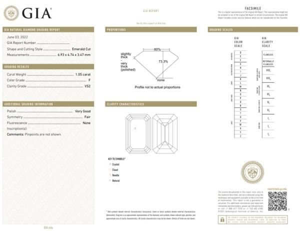 エメラルドカットダイヤモンドリング D 1.05ct F-VS2 0.60ct エメラルドカットダイヤモンドリング D 1.05ct F-VS2 0.60ct