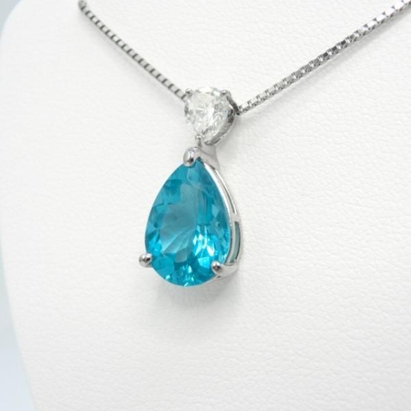 アパタイト ペアシェイプダイヤモンドネックレス AP 3.851ct D 0.498ct I-SI1 45cm Pt900 鑑定書付