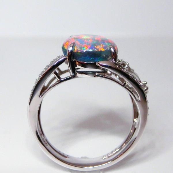 ブラックオパール ダイヤモンドリング BO 2.87ct D 0.32ct Pt900 ブラックオパール ダイヤモンドリング BO 2.87ct D 0.32ct Pt900