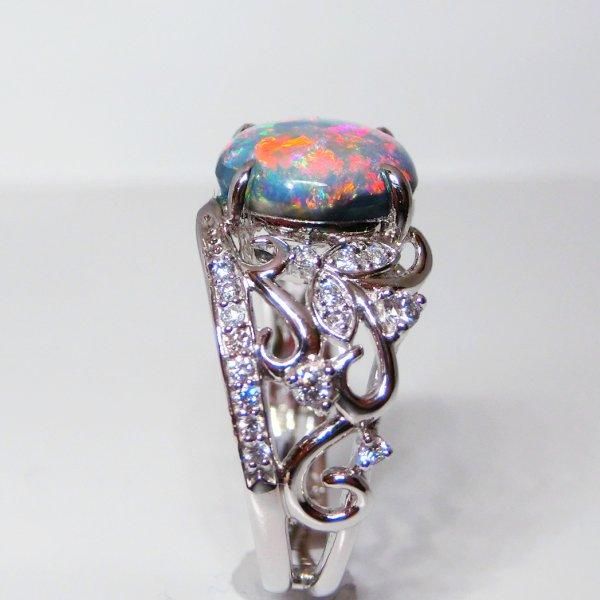 ブラックオパール ダイヤモンドリング BO 2.87ct D 0.32ct Pt900 ブラックオパール ダイヤモンドリング BO 2.87ct D 0.32ct Pt900