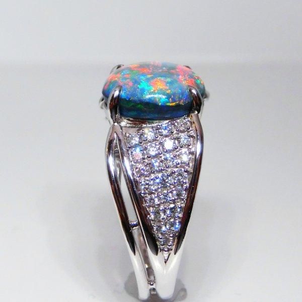 ブラックオパール ダイヤモンドリング BO 2.87ct D 0.32ct Pt900 ブラックオパール ダイヤモンドリング BO 2.87ct D 0.32ct Pt900