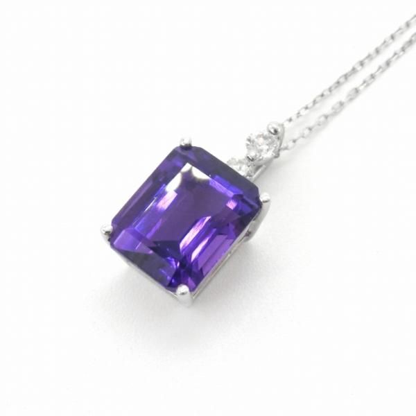 エメラルドカットアメシスト ダイヤモンドネックレス AM 3.45ct エメラルドカットアメシスト ダイヤモンドネックレス AM 3.45ct