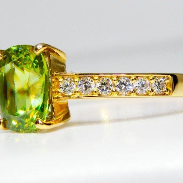 グリーンスフェーンダイヤモンドリング SH 1.01ct D0.12ct K18YG グリーンスフェーンダイヤモンドリング SH 1.01ct D0.12ct K18YG