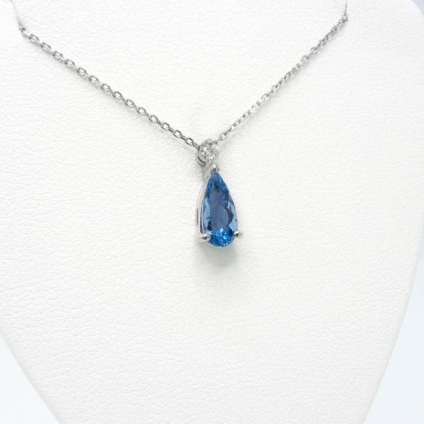 サンタマリアアクアマリン ダイヤモンドネックレス AQ 0.74ct D サンタマリアアクアマリン ダイヤモンドネックレス AQ 0.74ct D