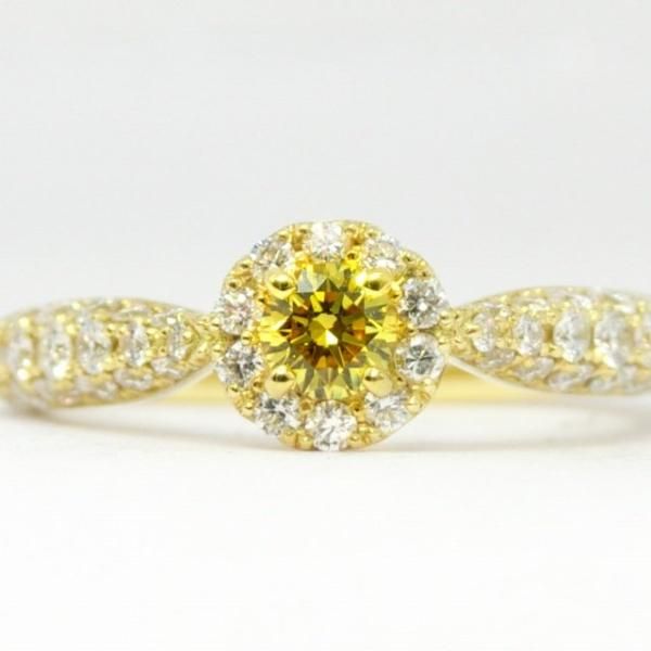 日本最大のブランド ファンシービビッドイエローダイヤモンドパヴェリング 0.154ct D アクセサリー