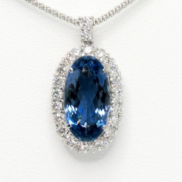 新しいスタイル サンタマリアアクアマリン ダイヤモンドネックレス AQ 4.73ct D アクアマリン