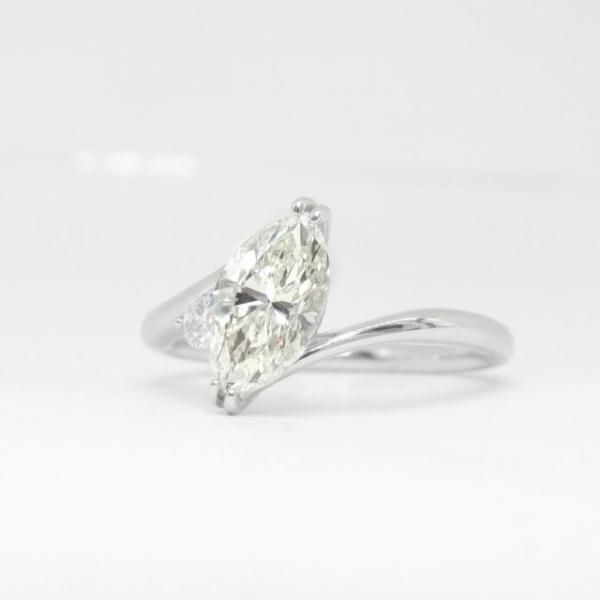 マーキスカットダイヤモンドリング D 1.008ct L-SI1 0.062ct Pt900 マーキスカットダイヤモンドリング D 1.008ct L-SI1 0.062ct Pt900