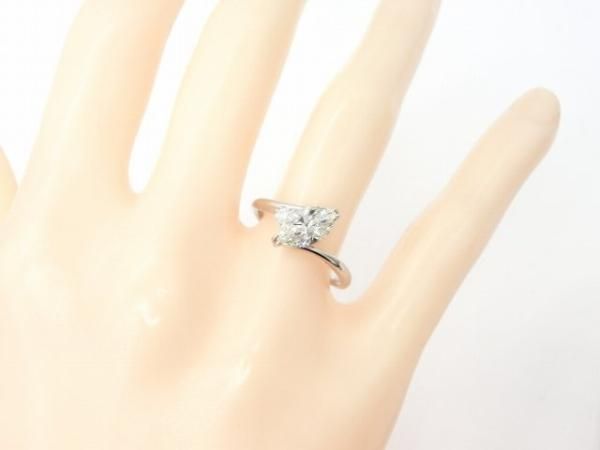 マーキスカットダイヤモンドリング D 1.008ct L-SI1 0.062ct Pt900