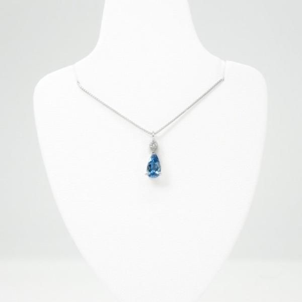 サンタマリアアクアマリン ダイヤモンドネックレス AQ 0.38ct D サンタマリアアクアマリン ダイヤモンドネックレス AQ 0.38ct D